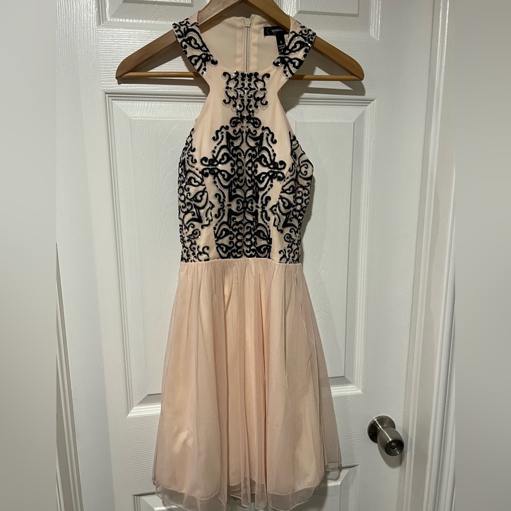 Speechless Light Pink and Black Formal Dress